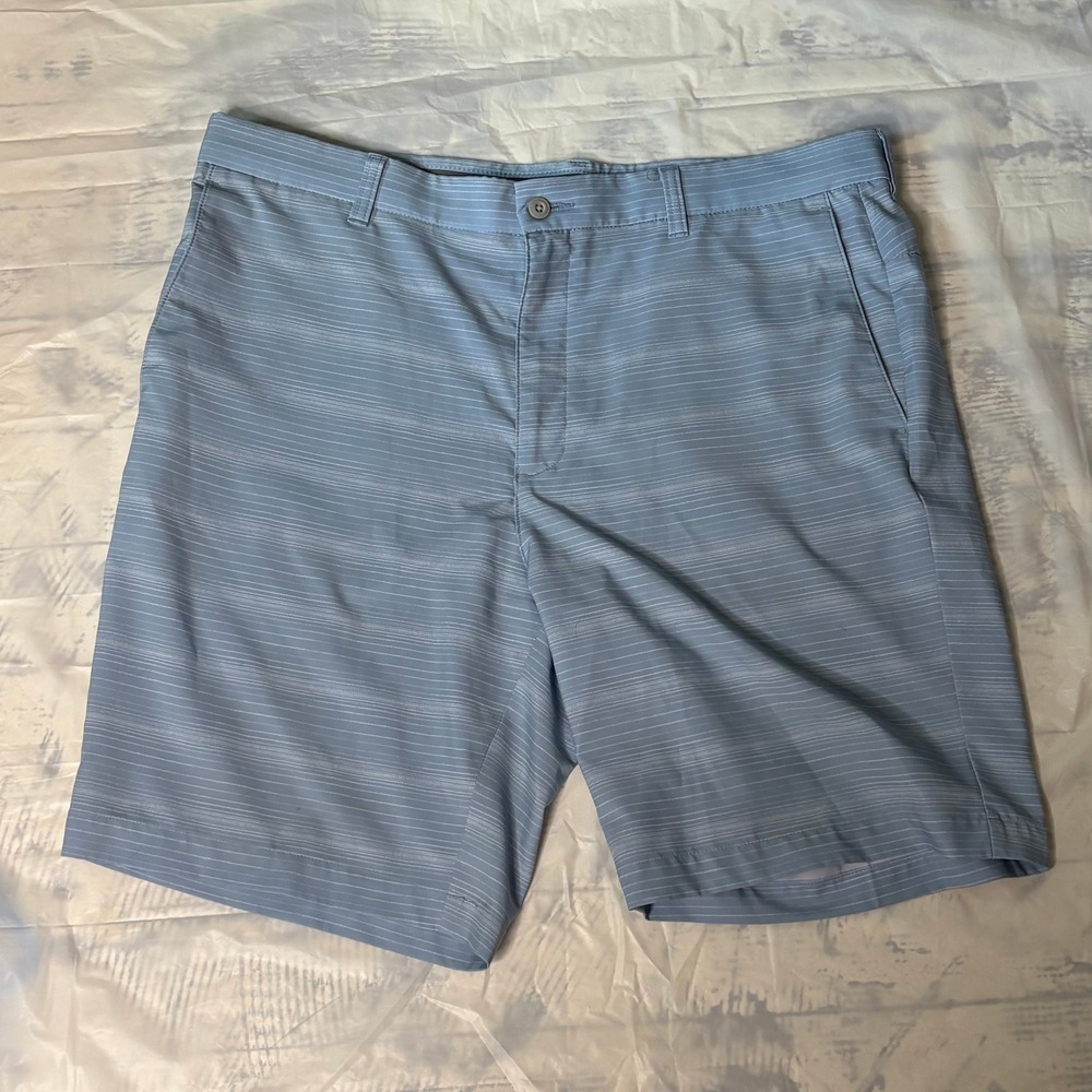 Unknown Performance Golf Shorts Mens 38 Blue Excellent Striped Stretch